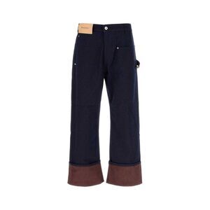 JW ANDERSON Men's Wide Leg Cuffed Utility Trousers Men BLUE Pants